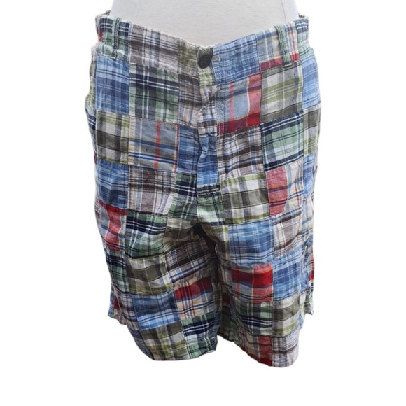 Men's 38 Indian Madras Shorts Patchwork Plaid Preppy Cargo Vtg by Izod J… - Picture 1 of 9